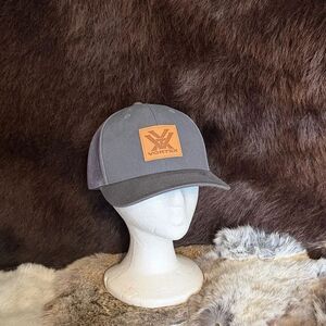 Vortex Gray Trucker Hat with Leather Patch OS (6022A)